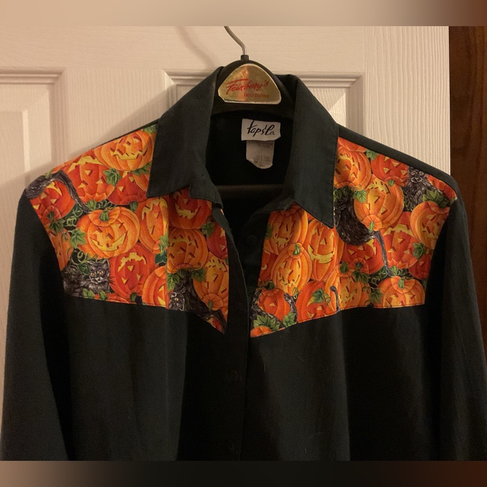 Cute Halloween 🎃 🐈‍⬛ shirt button shirt button rollup long sleeves top